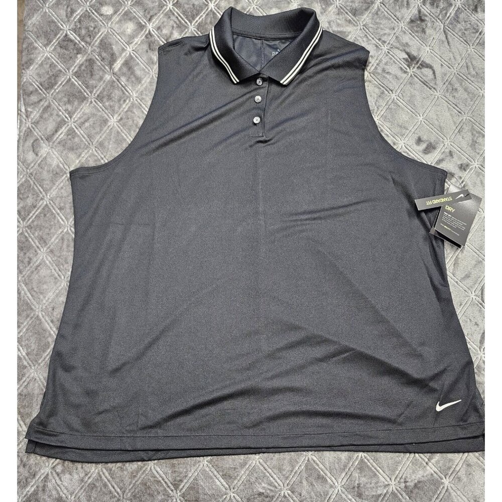 Nike Dri-Fit Sleeveless Womens Sports Shirt Size XXL Standard Fit Black NWT